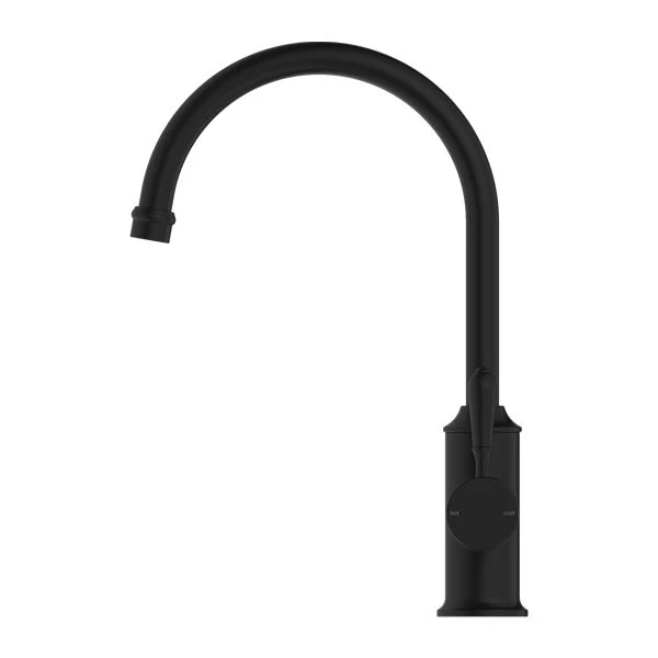 Nero York Kitchen Mixer Gooseneck Spout With Metal Lever - Black Matte - Image 3