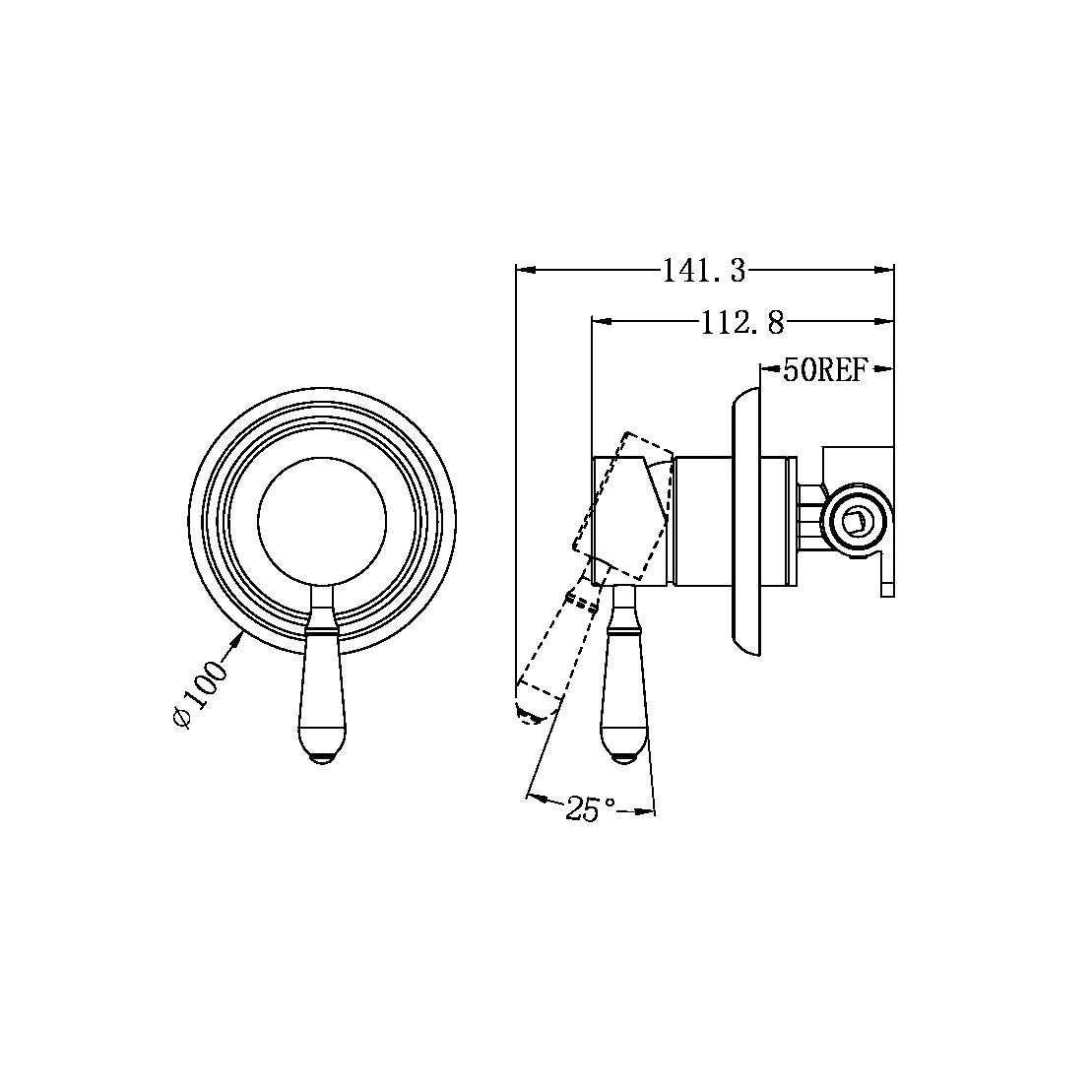 Nero York Shower Mixer With Metal Lever - Black Matte - Image 4
