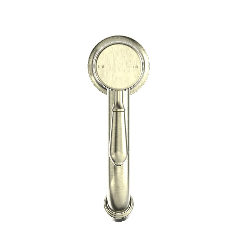 Nero York Straight Basin Mixer With Metal Lever - Aged Brass - Image 3