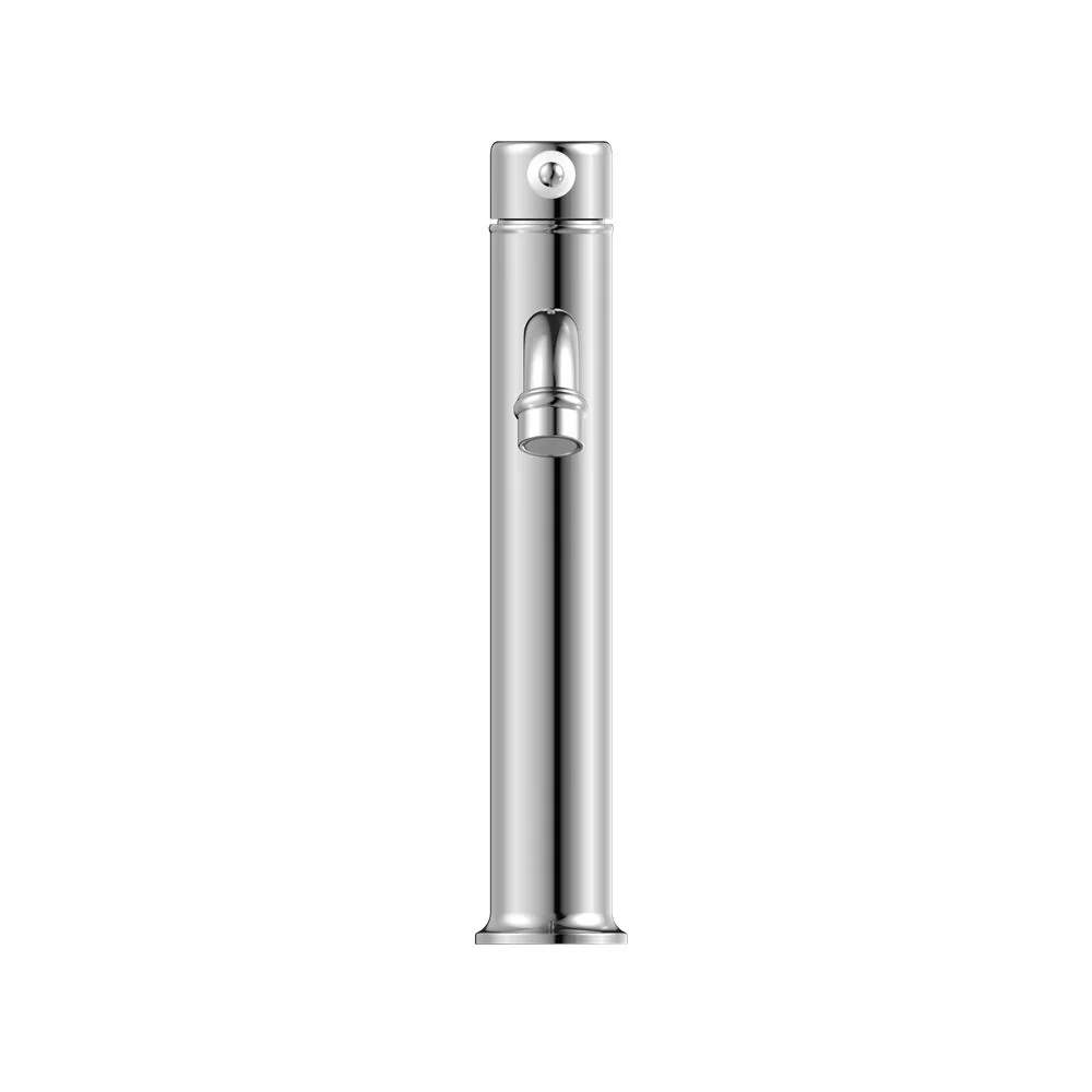 Nero York Straight Tall Basin Mixer With White Porcelain Lever - Chrome - Image 3
