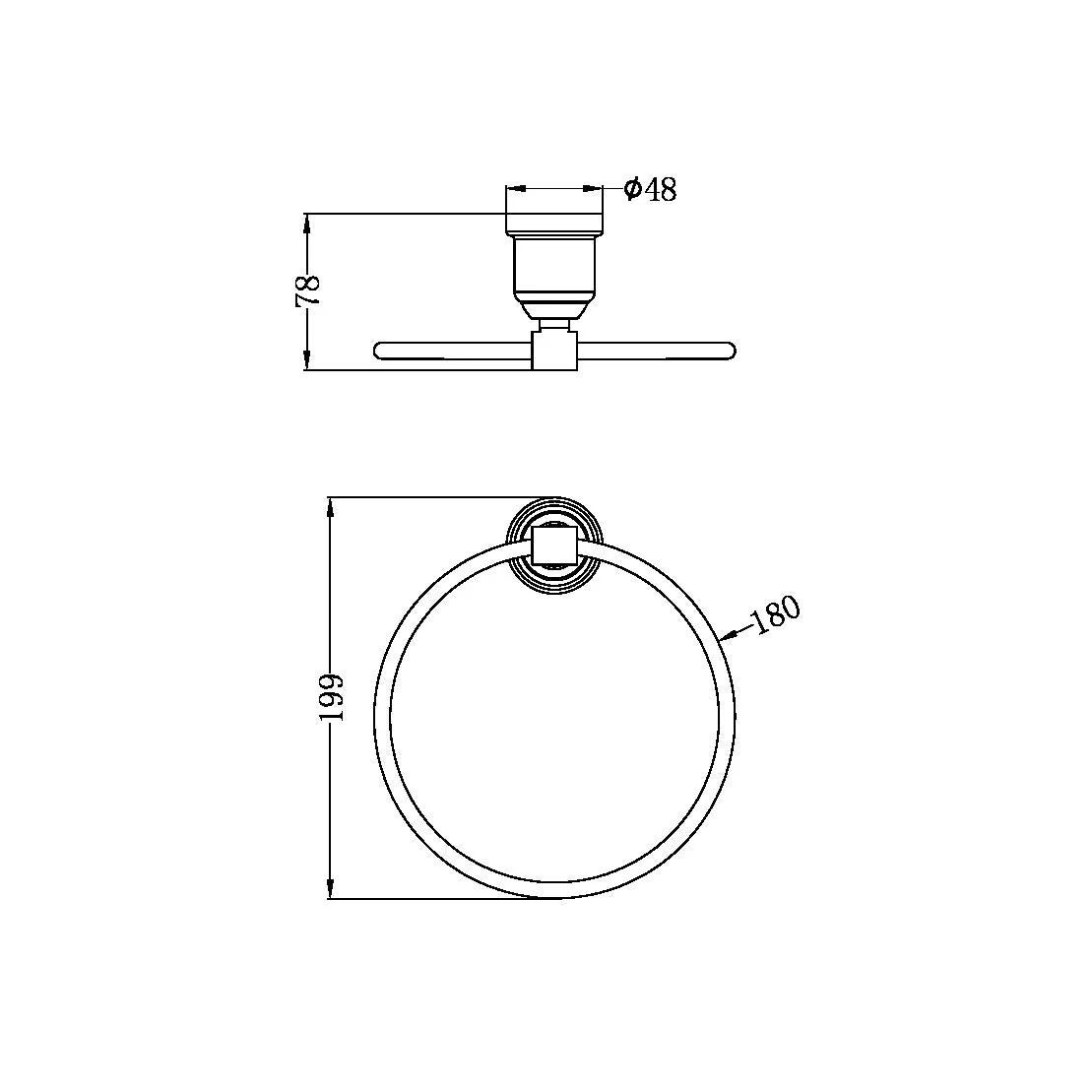 Nero York Towel Ring - Aged Brass - Image 4