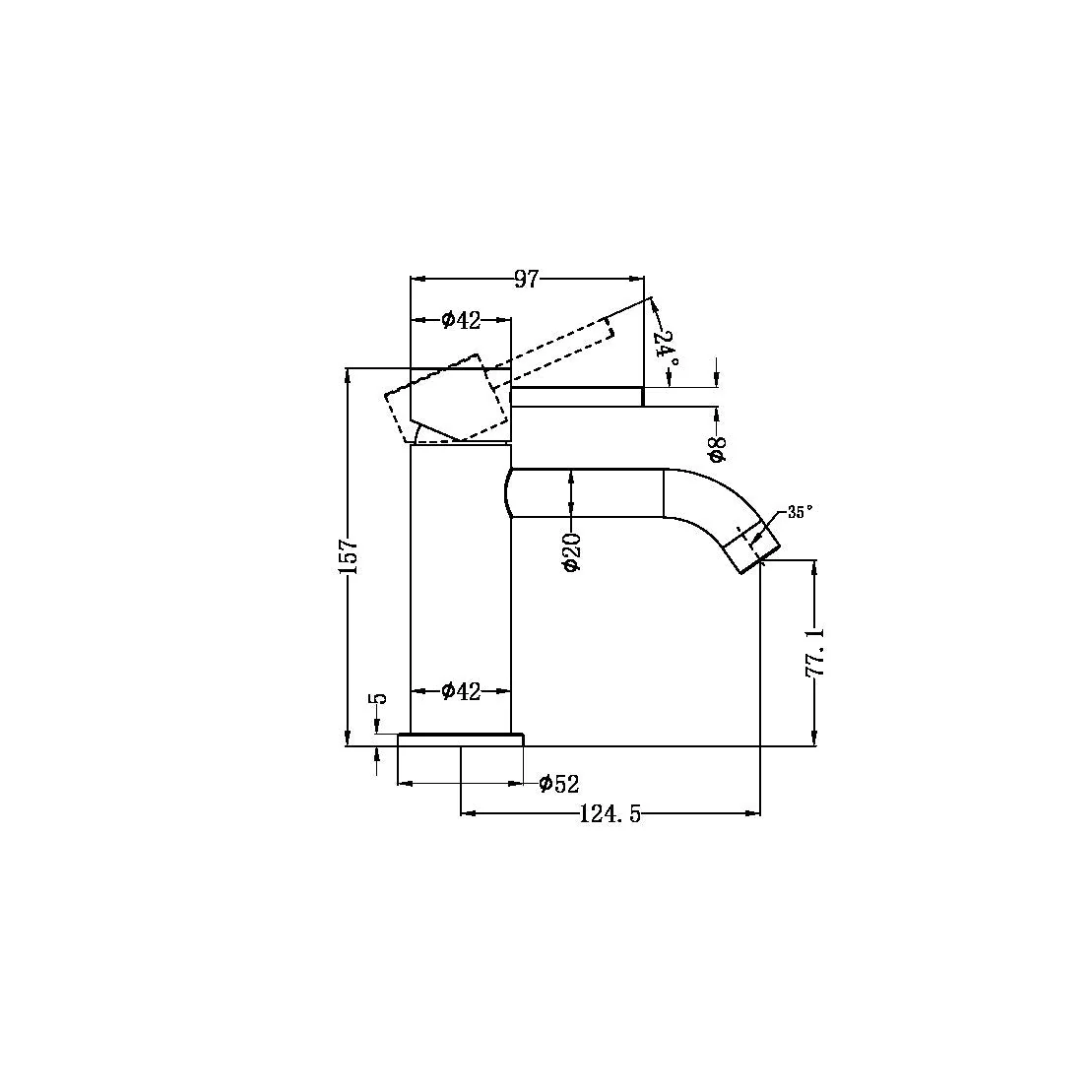 Nero Zen 316L Basin Mixer - Graphite - Image 2