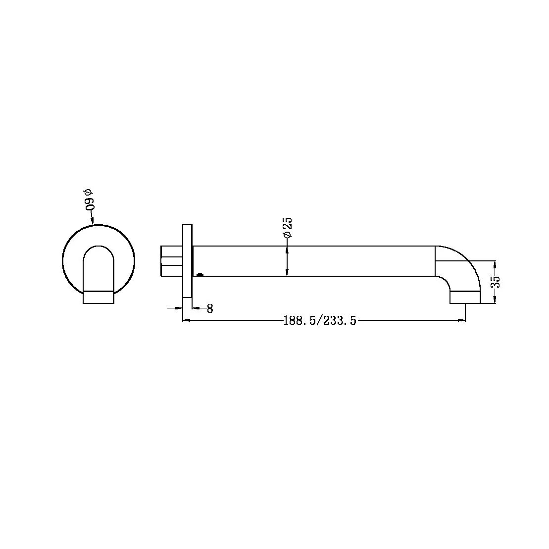 Nero Zen 316L Round Basin/Bath Spout - Brushed Bronze - Image 2