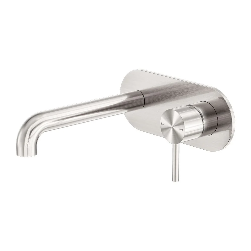 Nero Zen 316L Wall Basin/Bath Mixer - Brushed Nickel