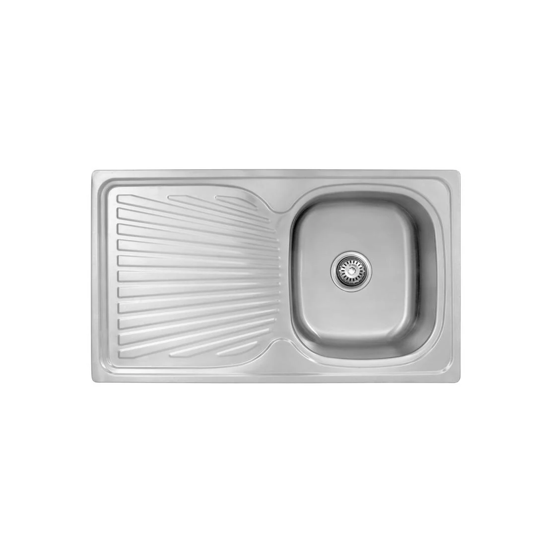 Linsol Zero Sink with Left Hand Tray - Brushed Stainless