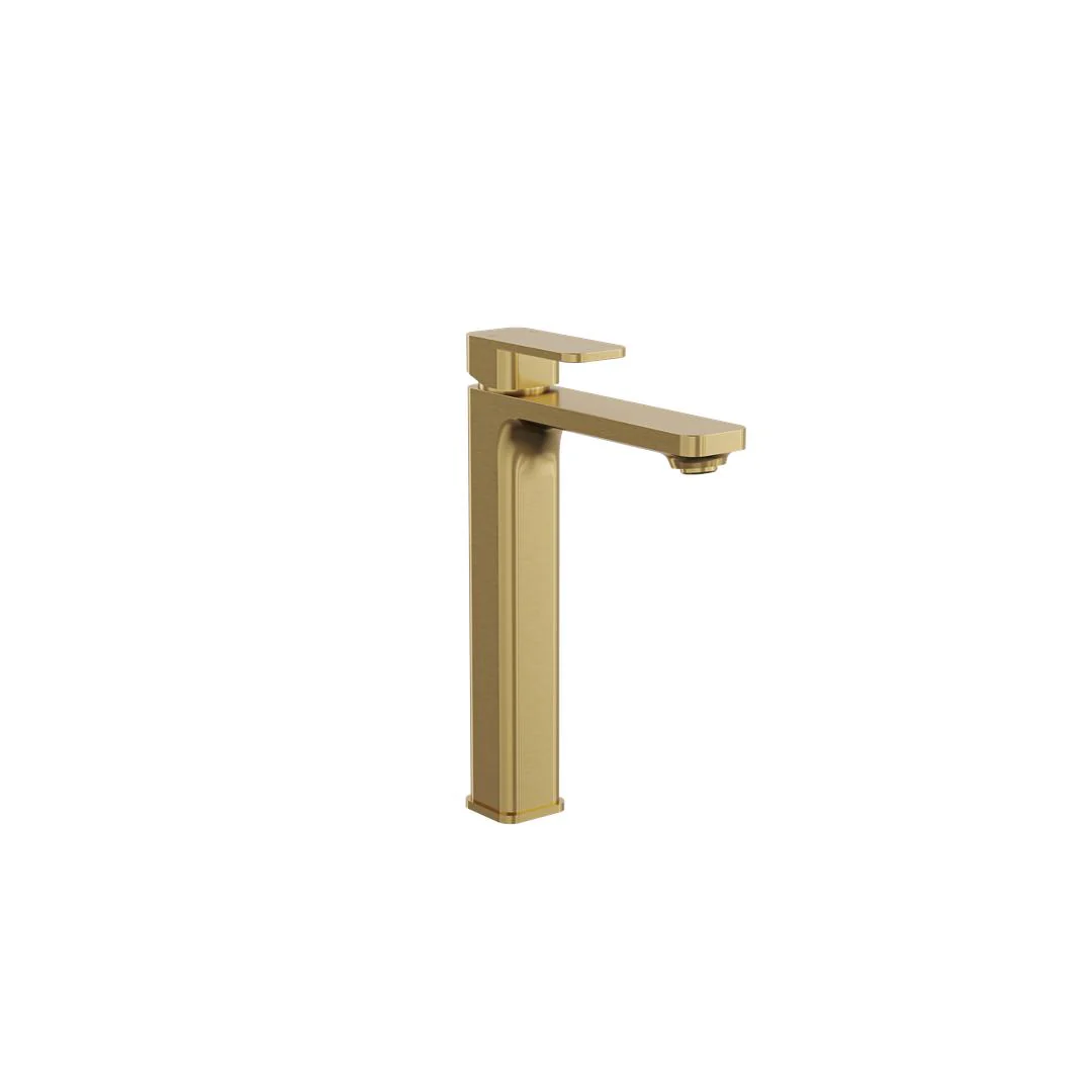 Linsol Zia Tall Basin Mixer - Brushed Brass - Image 2