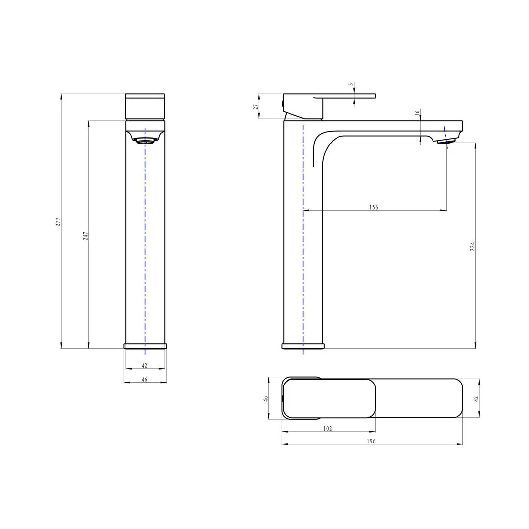 Linsol Zia Tall Basin Mixer - Brushed Brass - Image 3