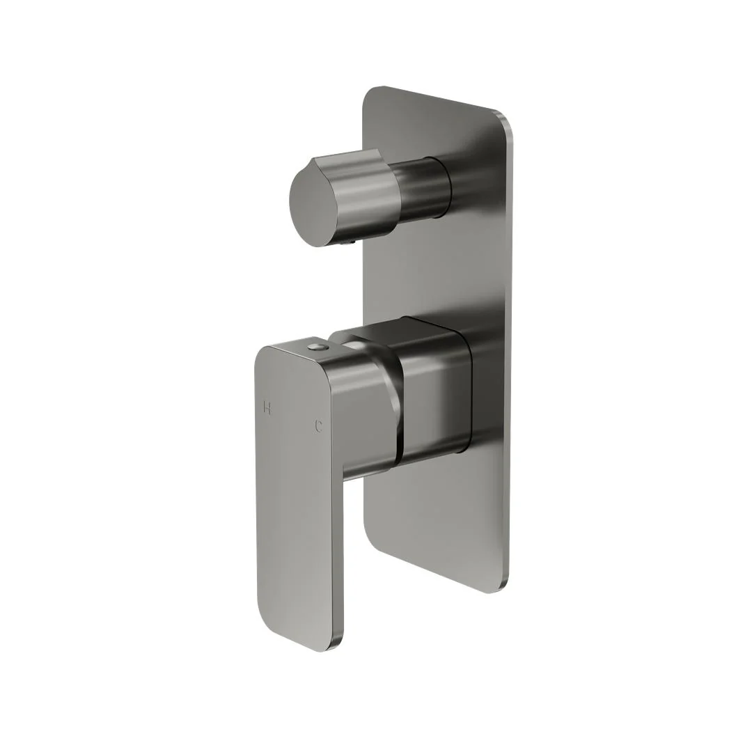 Linsol Zia Wall Mixer with Divertor - Gunmetal