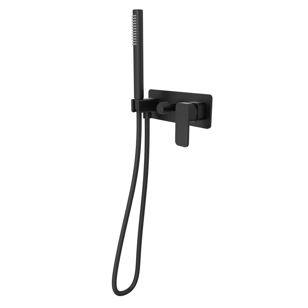 Linsol Zia Wall Mixer with Hand Shower - Matte Black