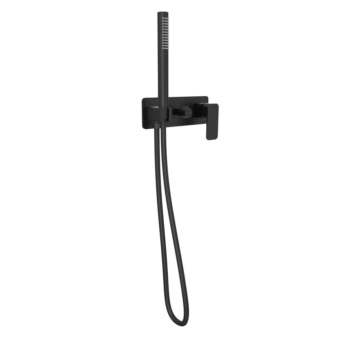 Linsol Zia Wall Mixer with Hand Shower - Matte Black - Image 2